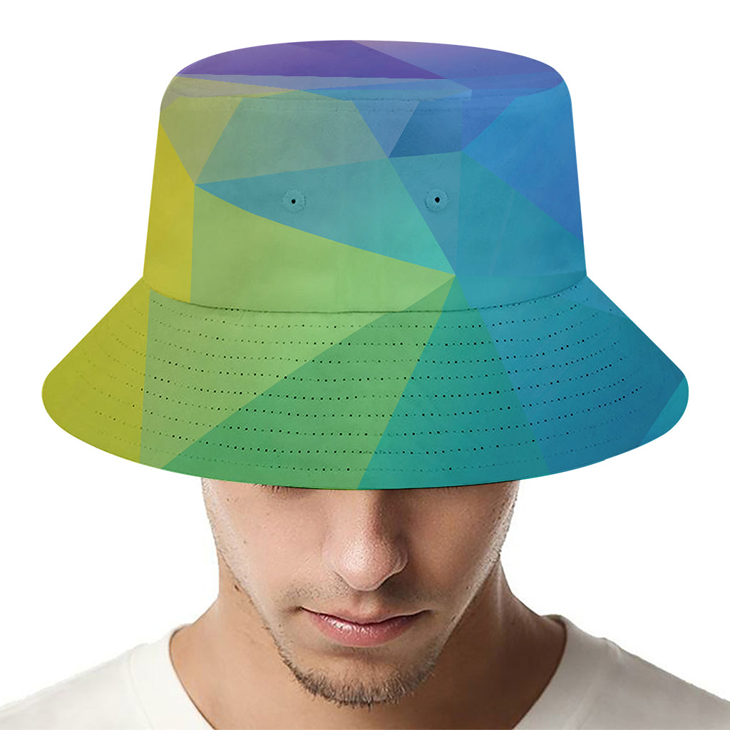 Colorful Polygonal Geometric Print Bucket Hat
