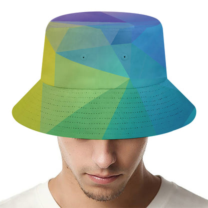 Colorful Polygonal Geometric Print Bucket Hat