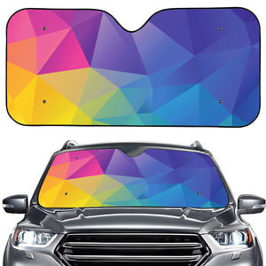 Colorful Polygonal Geometric Print Car Windshield Sun Shade