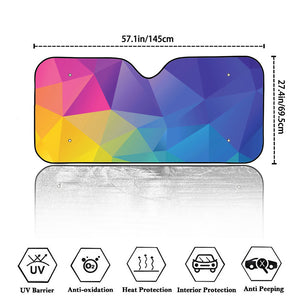 Colorful Polygonal Geometric Print Car Windshield Sun Shade