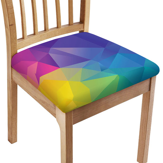 Colorful Polygonal Geometric Print Chair Cushion Cover