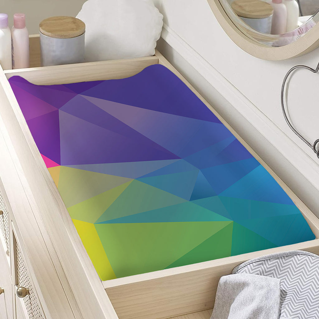 Colorful Polygonal Geometric Print Changing Pad Cover