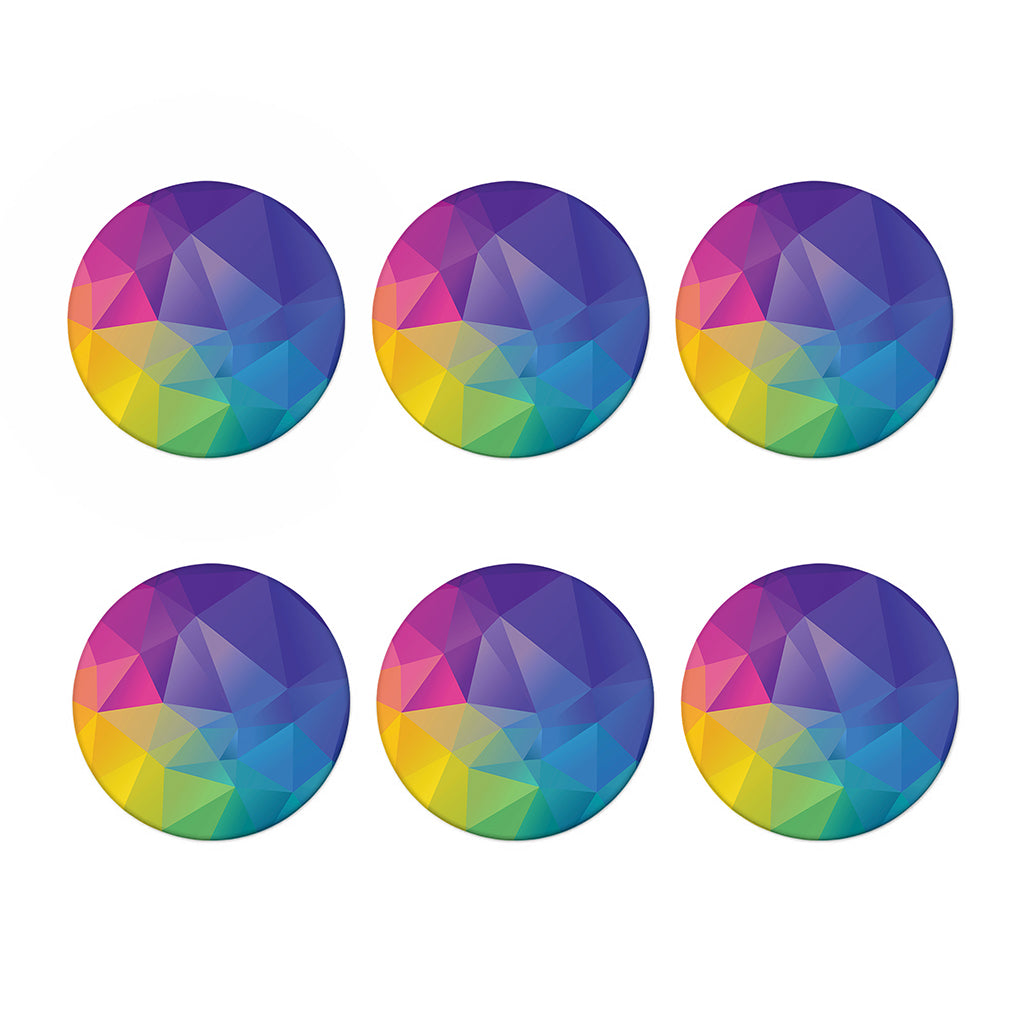 Colorful Polygonal Geometric Print Coaster Set