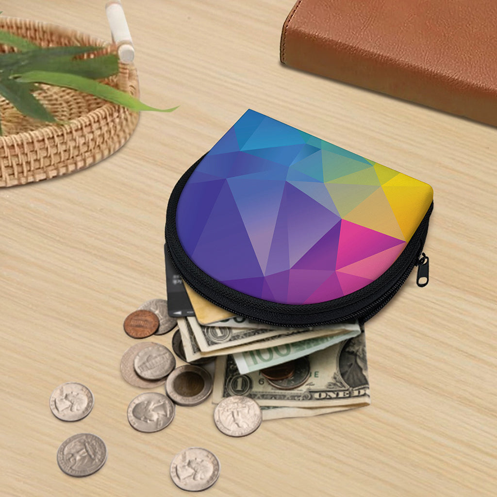 Colorful Polygonal Geometric Print Coin Purse