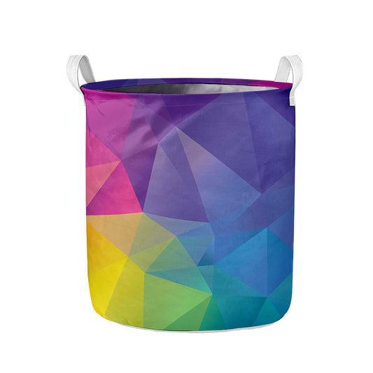 Colorful Polygonal Geometric Print Collapsible Laundry Basket
