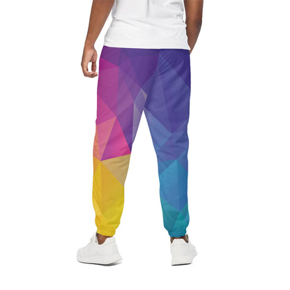 Colorful Polygonal Geometric Print Cotton Pants