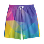 Colorful Polygonal Geometric Print Cotton Shorts