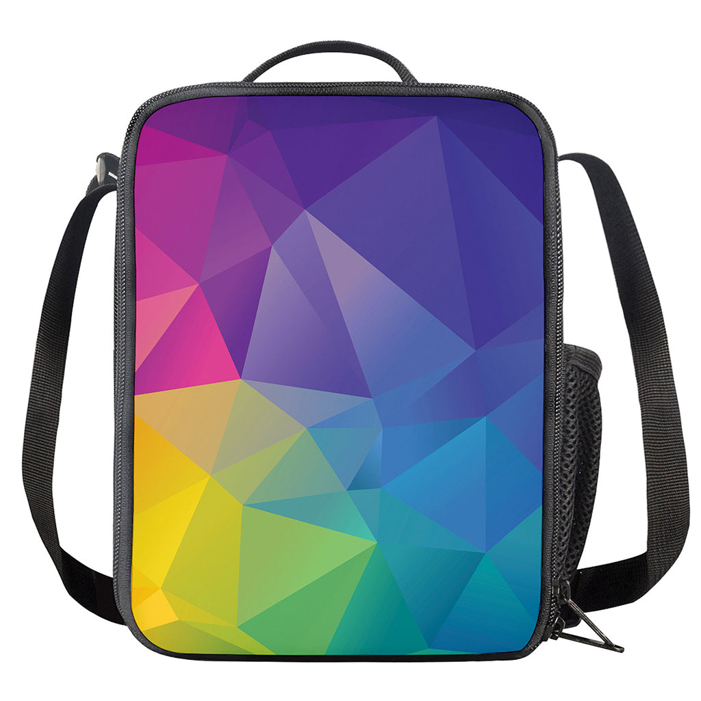 Colorful Polygonal Geometric Print Crossbody Lunch Bag
