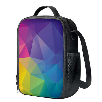 Colorful Polygonal Geometric Print Crossbody Lunch Bag