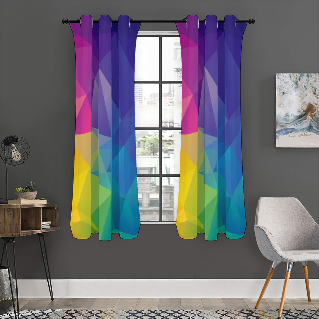 Colorful Polygonal Geometric Print Curtain
