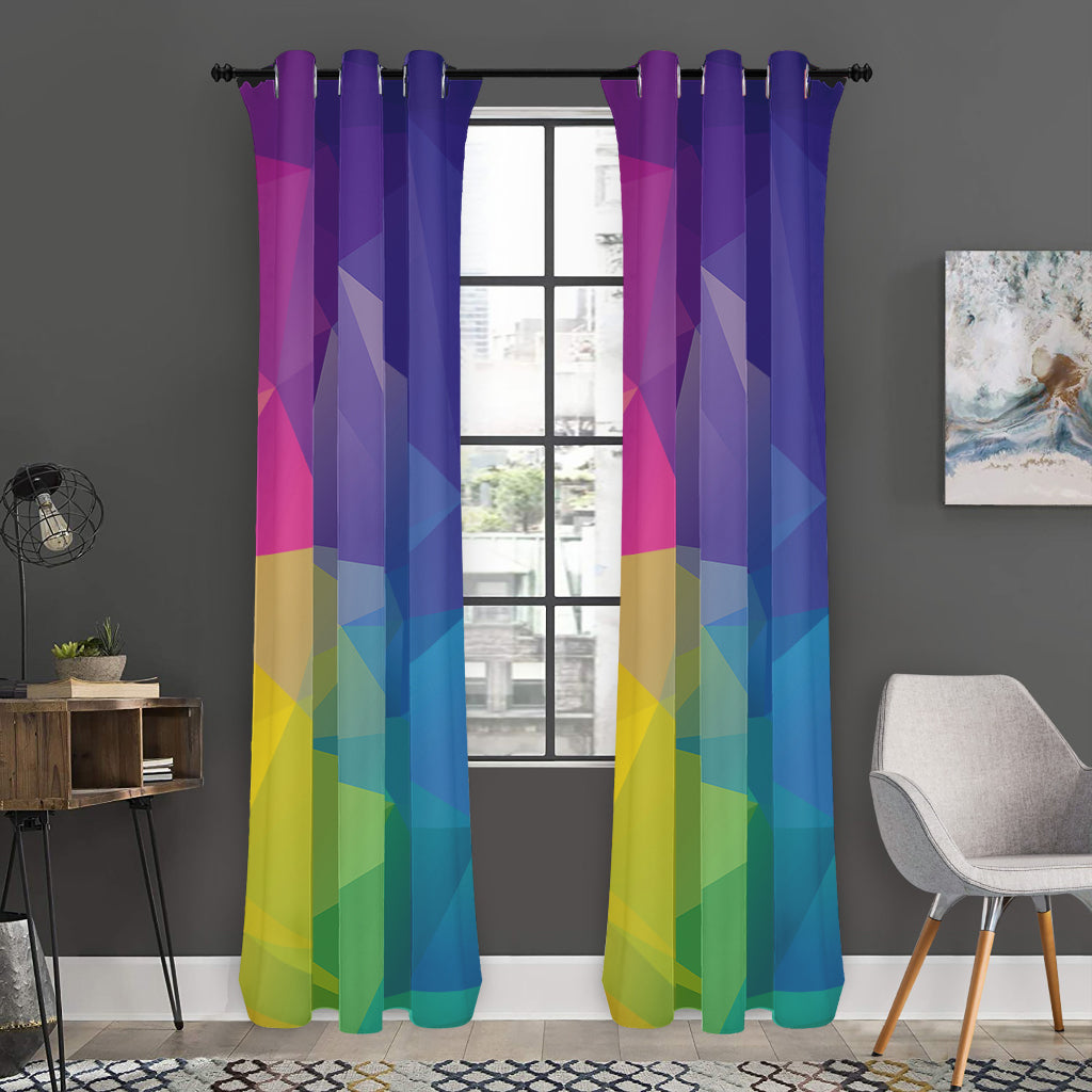Colorful Polygonal Geometric Print Curtain