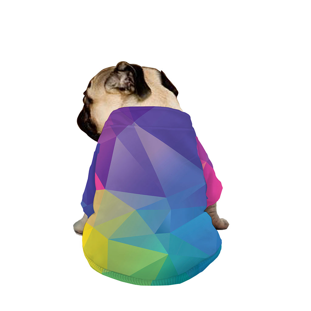 Colorful Polygonal Geometric Print Dog Zip Up Jacket