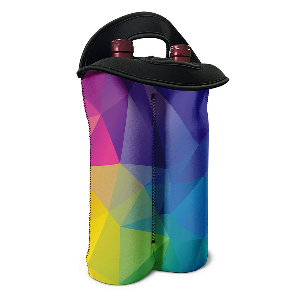 Colorful Polygonal Geometric Print Double Neoprene Wine Tote