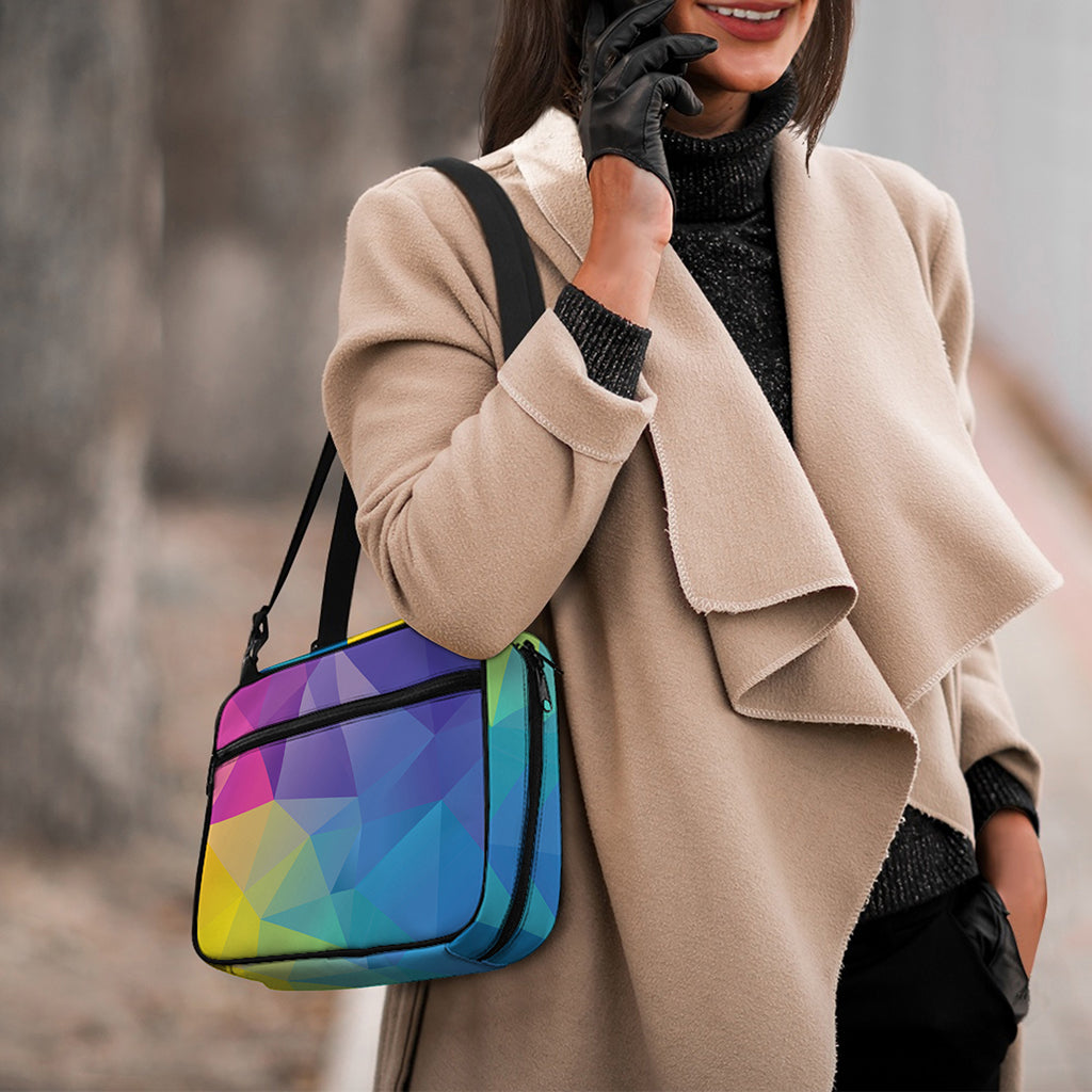 Colorful Polygonal Geometric Print Double Strap Bible Bag