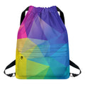 Colorful Polygonal Geometric Print Drawstring Backpack