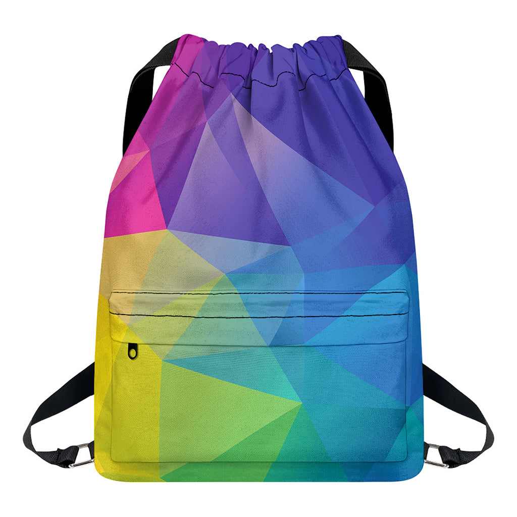 Colorful Polygonal Geometric Print Drawstring Backpack