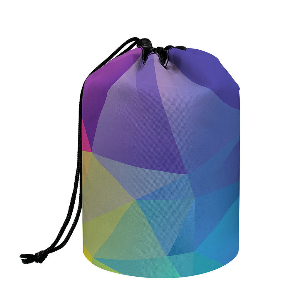 Colorful Polygonal Geometric Print Drawstring Makeup Bag