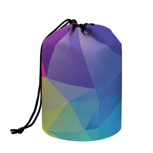 Colorful Polygonal Geometric Print Drawstring Makeup Bag