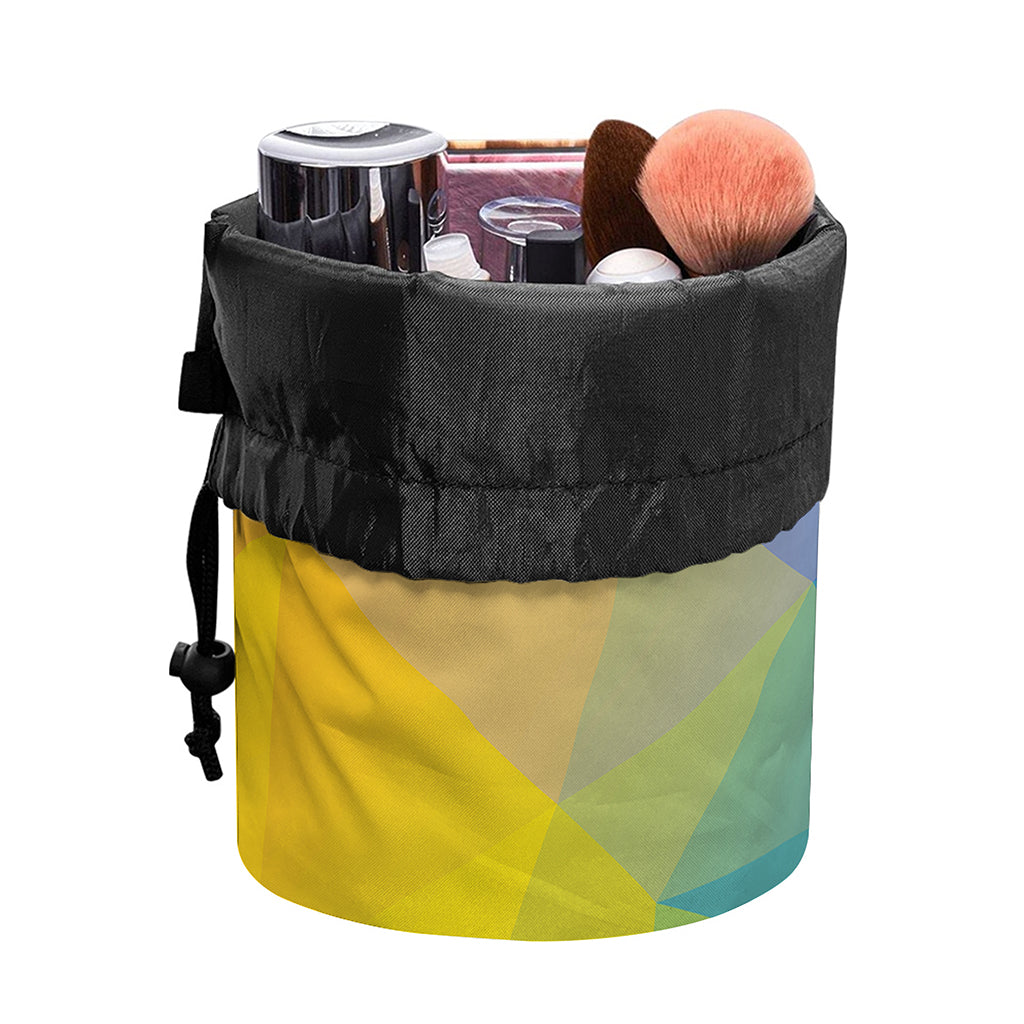Colorful Polygonal Geometric Print Drawstring Makeup Bag
