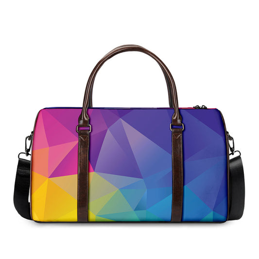 Colorful Polygonal Geometric Print Duffle Bag