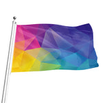 Colorful Polygonal Geometric Print Flag