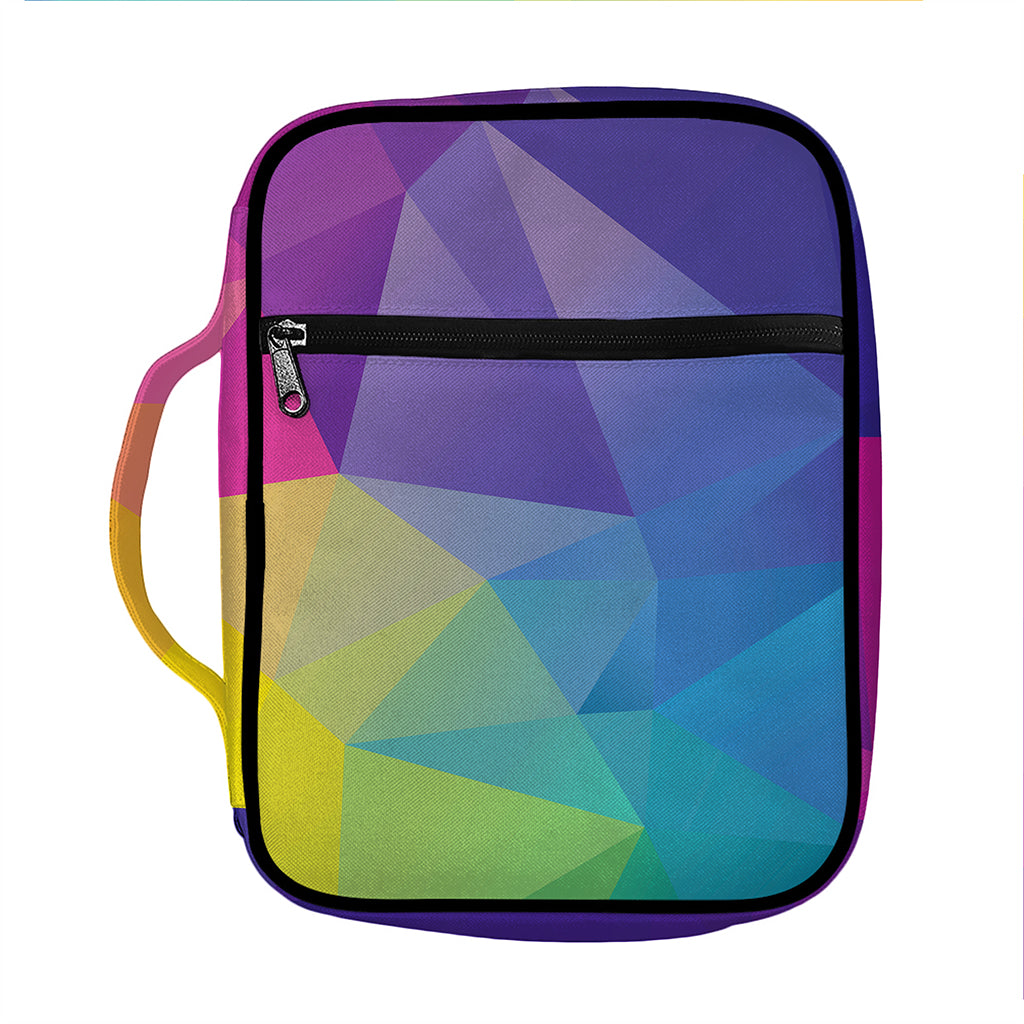 Colorful Polygonal Geometric Print Front Pocket Bible Bag