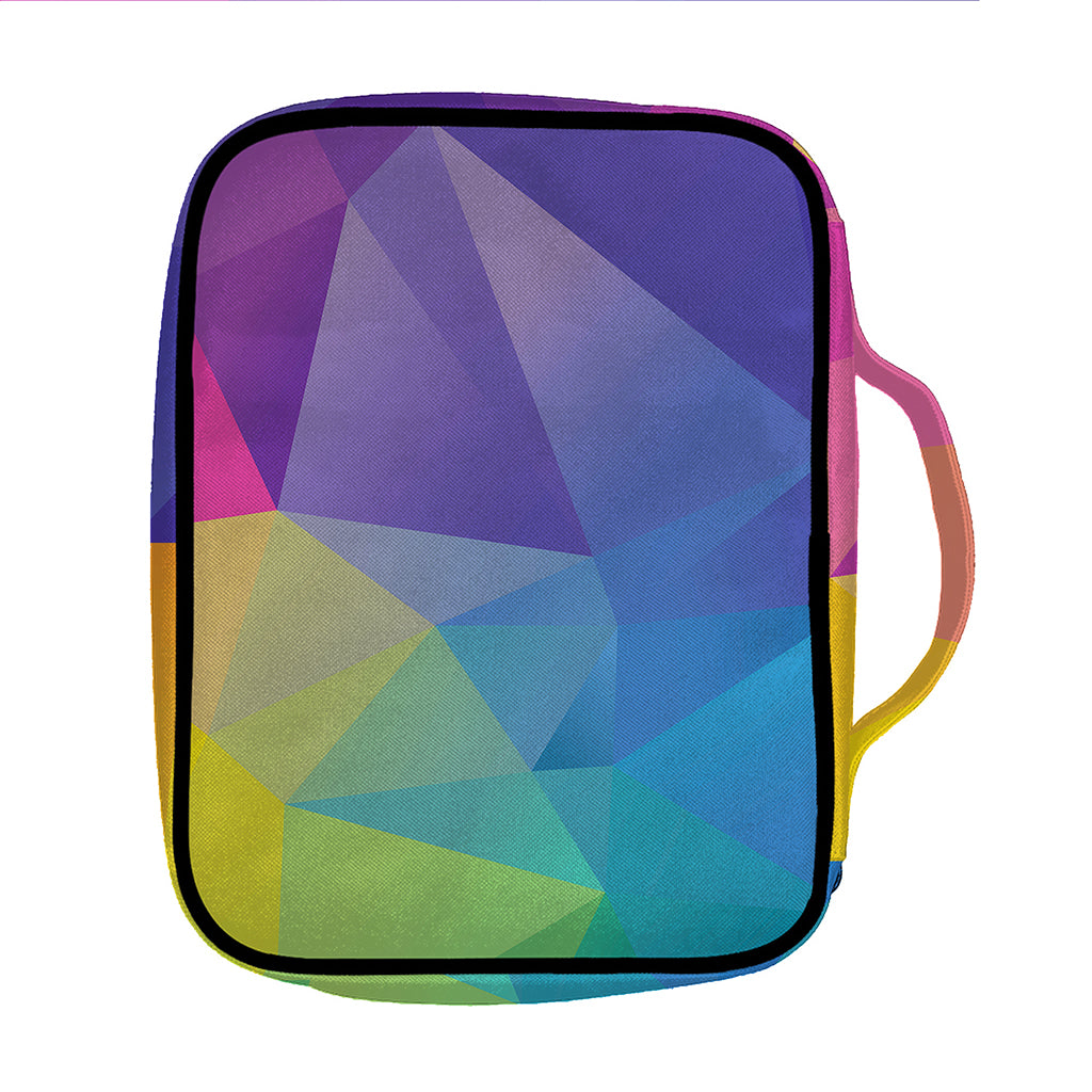 Colorful Polygonal Geometric Print Front Pocket Bible Bag