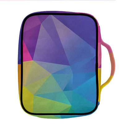 Colorful Polygonal Geometric Print Front Pocket Bible Bag