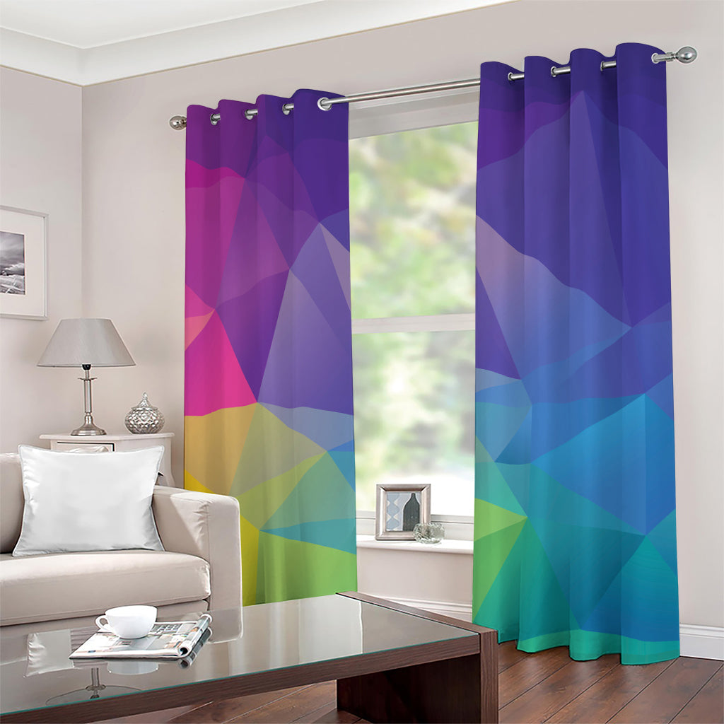 Colorful Polygonal Geometric Print Grommet Curtains