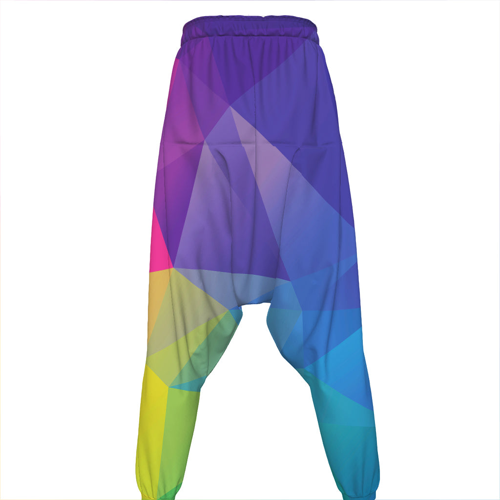 Colorful Polygonal Geometric Print Hammer Pants