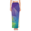 Colorful Polygonal Geometric Print High Slit Maxi Skirt