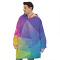 Colorful Polygonal Geometric Print Hoodie Blanket