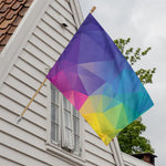 Colorful Polygonal Geometric Print House Flag