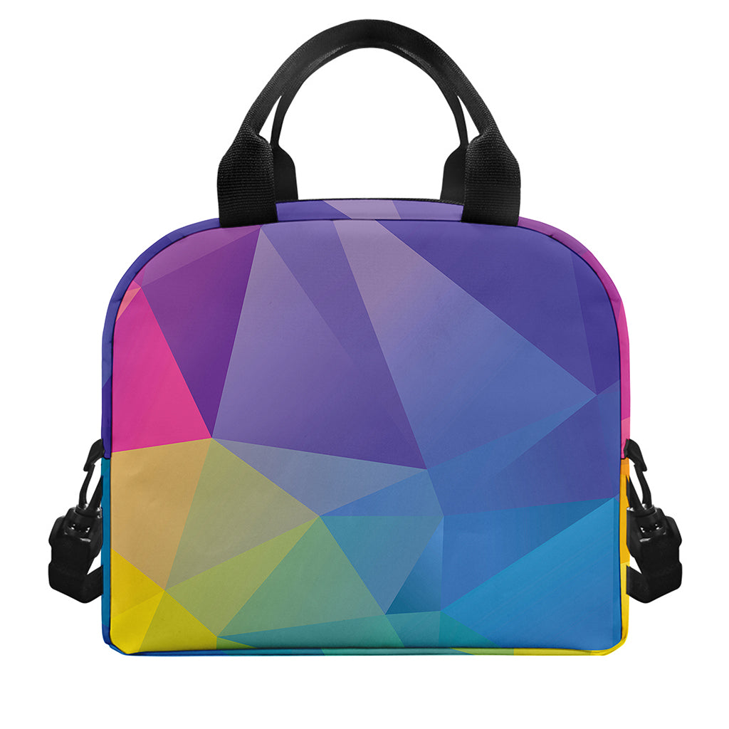 Colorful Polygonal Geometric Print Insulated Lunch Bag
