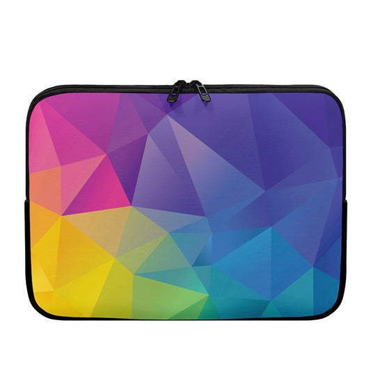 Colorful Polygonal Geometric Print Laptop Sleeve