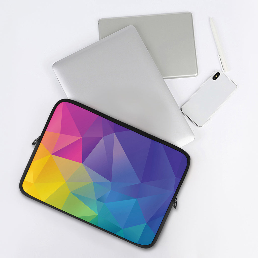 Colorful Polygonal Geometric Print Laptop Sleeve