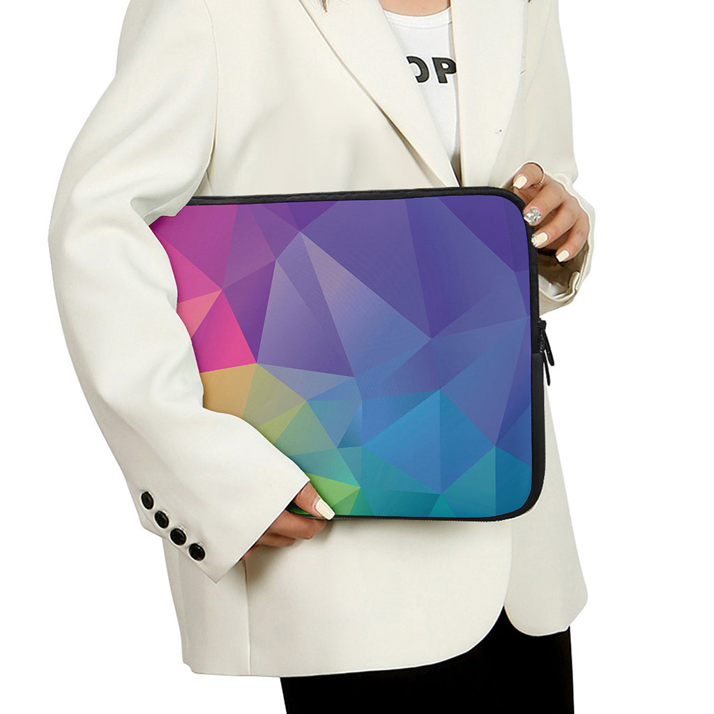 Colorful Polygonal Geometric Print Laptop Sleeve
