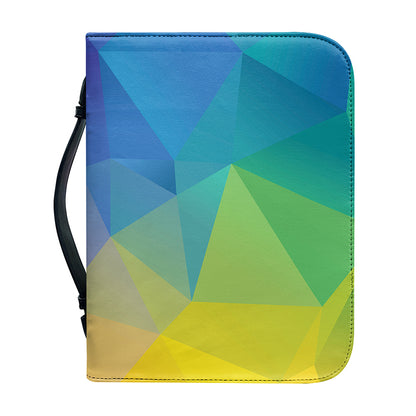 Colorful Polygonal Geometric Print Leather Bible Cover