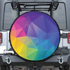 Colorful Polygonal Geometric Print Leather Spare Tire Cover