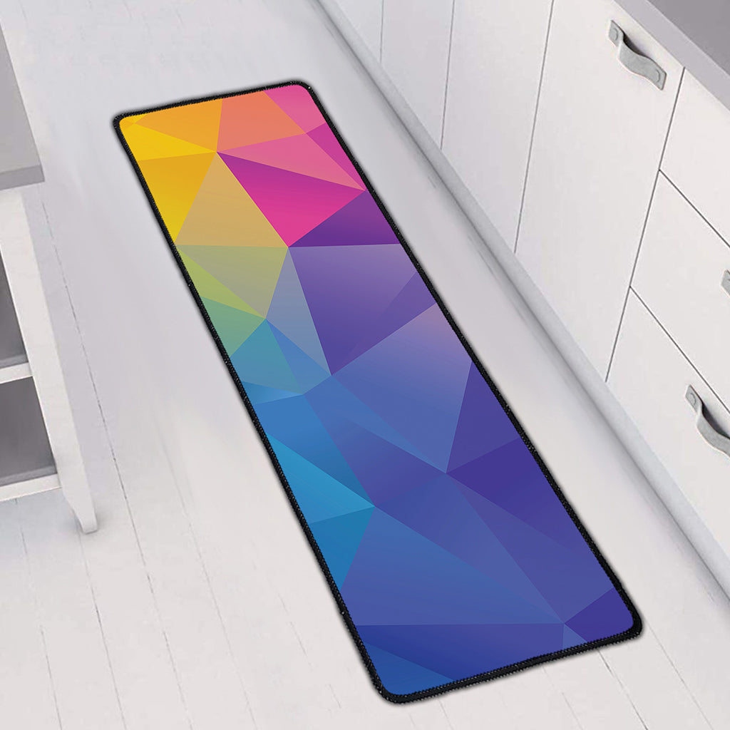 Colorful Polygonal Geometric Print Long Kitchen Mat