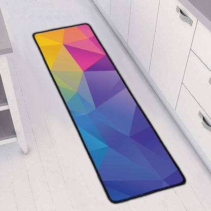 Colorful Polygonal Geometric Print Long Kitchen Mat