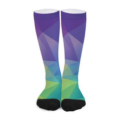 Colorful Polygonal Geometric Print Long Socks