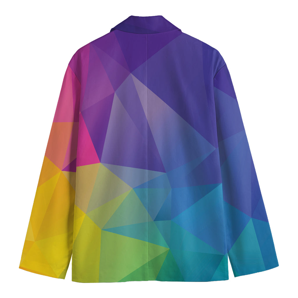 Colorful Polygonal Geometric Print Men's Blazer