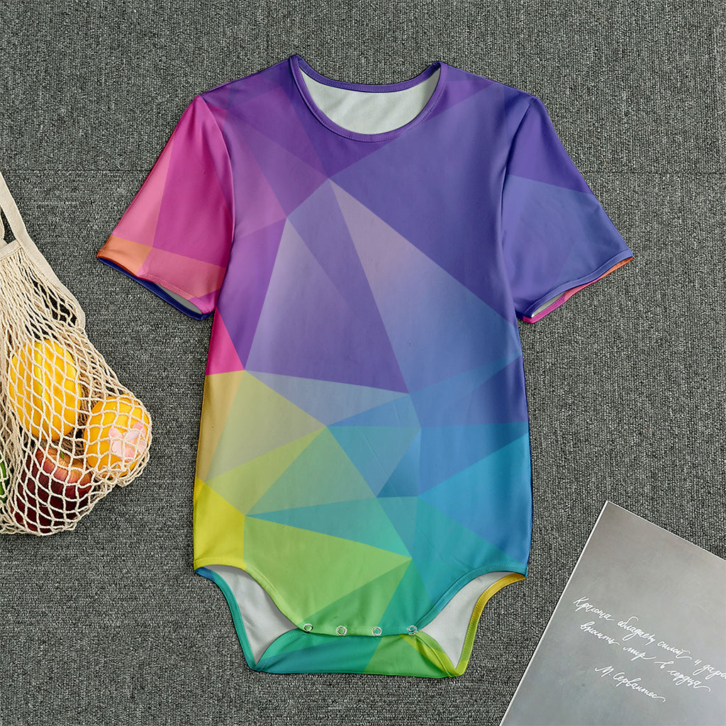 Colorful Polygonal Geometric Print Men's Bodysuit