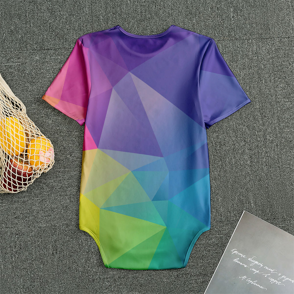 Colorful Polygonal Geometric Print Men's Bodysuit