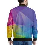 Colorful Polygonal Geometric Print Men's Bomber Jacket
