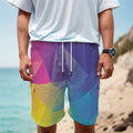 Colorful Polygonal Geometric Print Men's Cargo Shorts