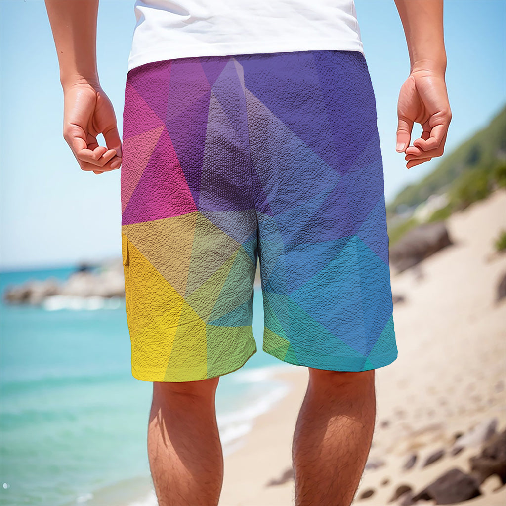 Colorful Polygonal Geometric Print Men's Cargo Shorts