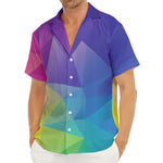 Colorful Polygonal Geometric Print Men's Deep V-Neck Shirt