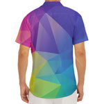 Colorful Polygonal Geometric Print Men's Deep V-Neck Shirt